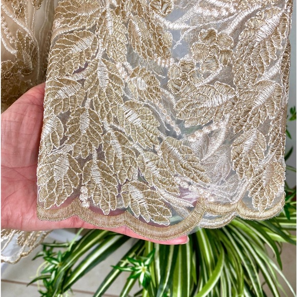 Plus Size 3X Embroidered 3/4 Sleeves Blair NWOT Beige Cream Color - Picture 5 of 12